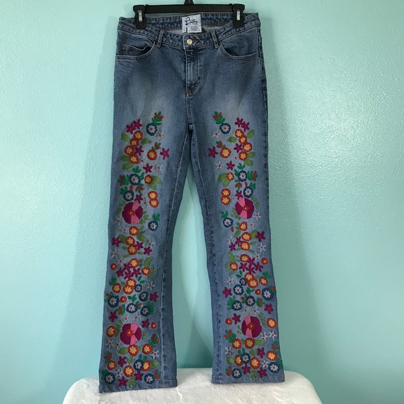 lilly pulitzer embroidered jeans